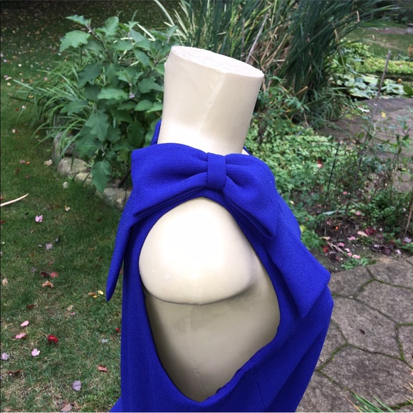 A line ELIZA Jroyal blue dress NWT 10 Shoulder bow - Picture 7 of 9